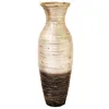 High quality best selling eco friendly handicraft spun bamboo decorative floor vase, silver & black color in Viet Nam