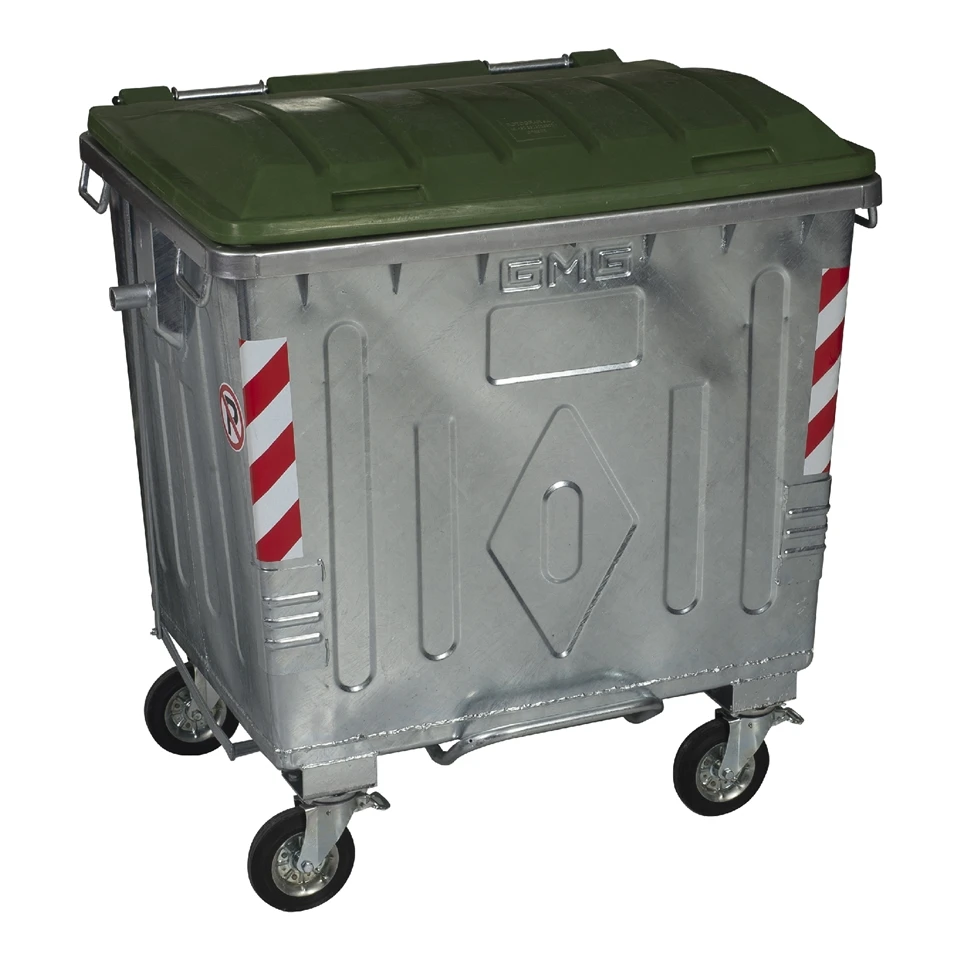 
1100LT Metal Waste Bin Container with Plastic Lid (GMG - GM 1100) 