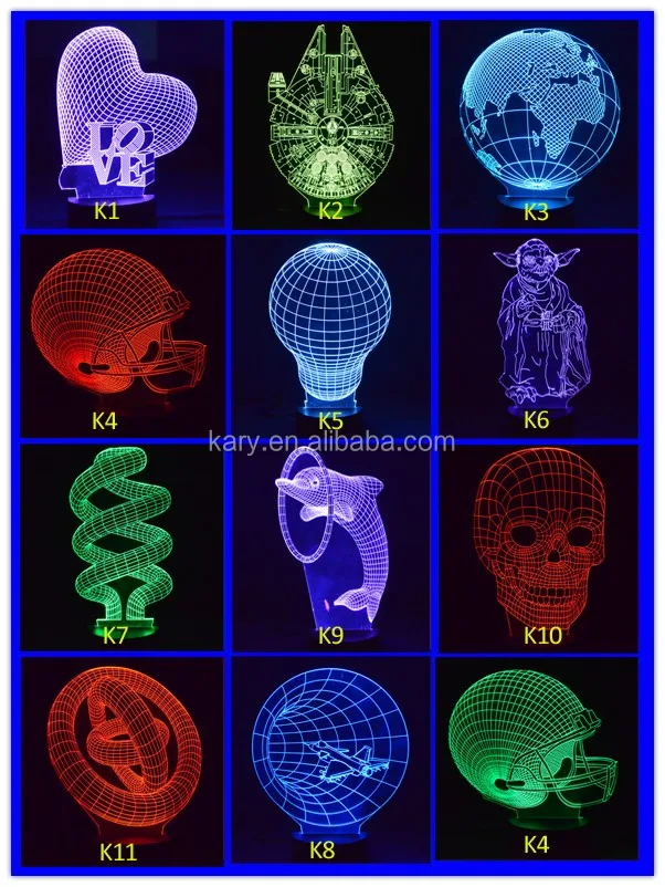 Decorative Night Light Desk Lamp Color Change 3D Light