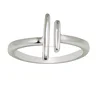 Open Bar Gap Ring New 925 Sterling Silver Band Ring, Shining Plain Silver Ring