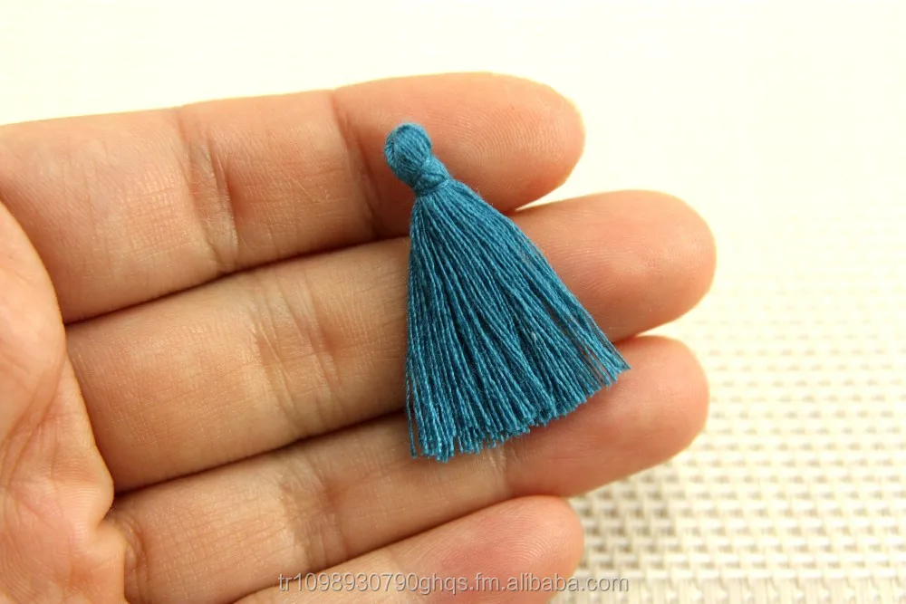 Mini Tassels, 2,5cm Cotton Tassels, Small Tassels, Blue Sapphire Cotton Tassel, Handmade Mini Tassels, Mini Cotton Tassels,