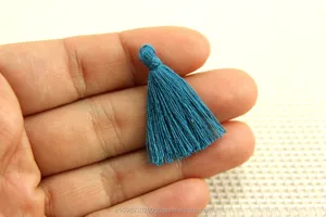 Mini Tassels, 2,5cm Cotton Tassels, Small Tassels, Blue Sapphire Cotton Tassel, Handmade Mini Tassels, Mini Cotton Tassels,