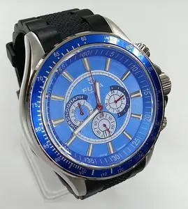 sell men watch chronograph stainless steel 316l case sapphire glass silicone band 24 hour 10 ATM water resistant wrist watch