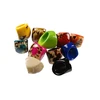 Tagua Rings Colored Natural Nut with White Spaces Carved Vegetable Ivory Handmade Costume Fashion Jewelry for Women from Ecuador