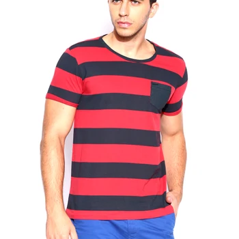 red stripped t shirt