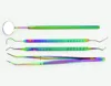 Teeth Cleaning Dental Hygiene Kit 4 Tools Set Dentist Approved Professional/Dental Explorers /1 X 4 Adult Green Hexagonal GREEN