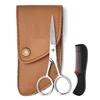 Moustache Grooming Kit Comb Scissors In Leather Case Beard Essential Gift Set