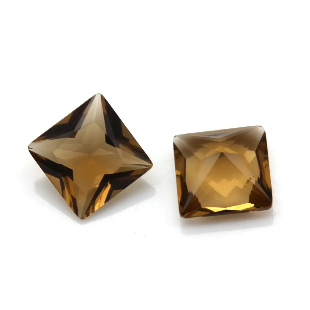 faceted gemstone square shape princess cut red glass gems stone