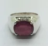 Bangkok ruby silver mens ring