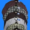 Bangladeshi Branded Label Mens Shirts Long Sleeve Formal Regular Fit Button Down Casual Check Shirt OEM Stock Surplus Size S-3Xl