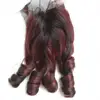 Human hair super double Funmi curly highlight red color Livihair 100% Vietnam raw hair closure 4x4