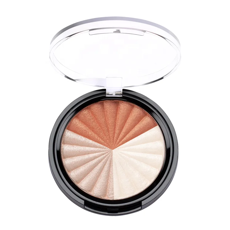 
New Triple Glitter Private Label Highlighter powder compact - Taiwan cosmetics manufacturer 
