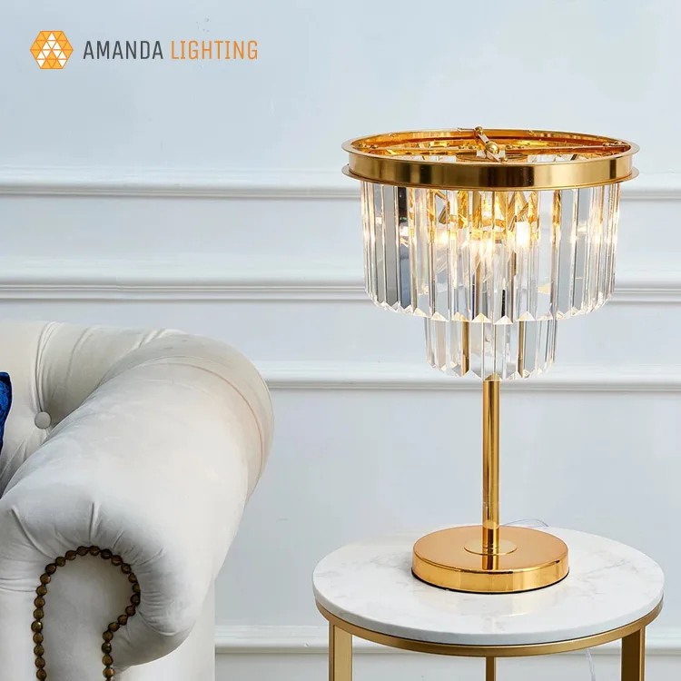 Modern 3 Tier Circular Crystal Table Lamp In Gold Buy Mini Crystal