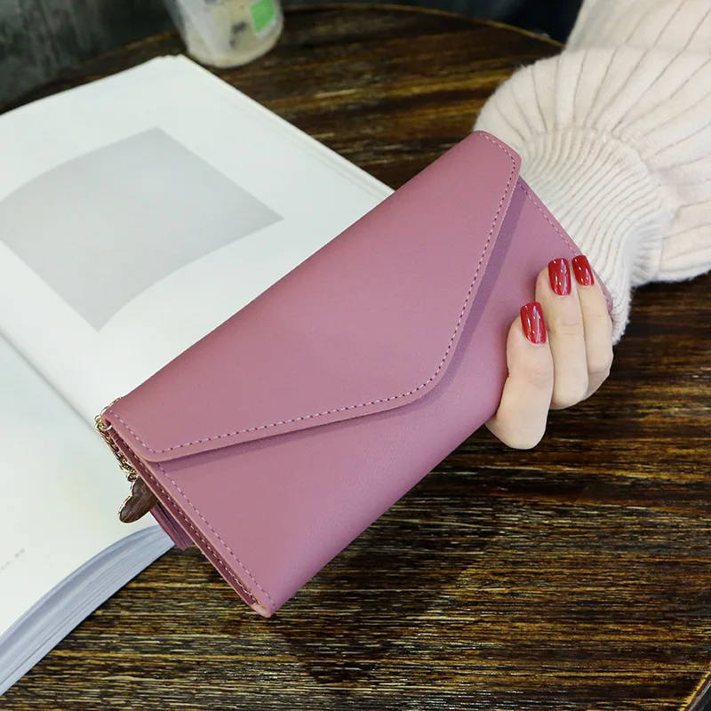 

HOT SALE LADY SLIM MONEY CLIP FASHION WOMEN WALLET TASSEL LONG LADY PURSE LARGE CAPACITY CARD HOLDER