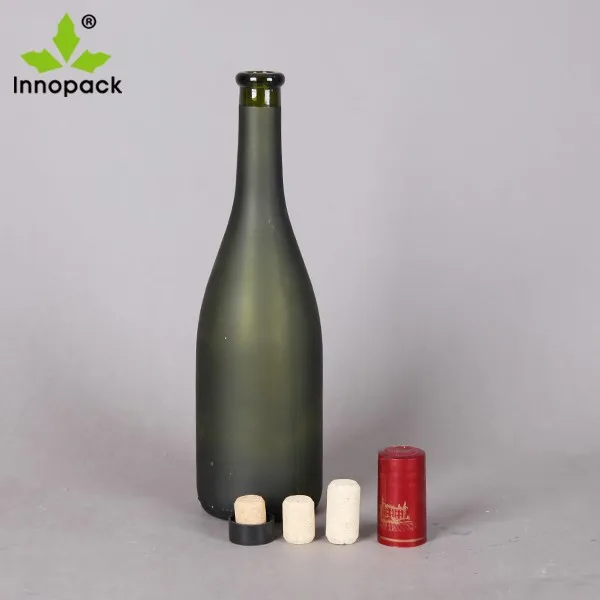 750 Ml Liquor Round Glass Matte Black Wine Bottle With Cork Buy 750ml