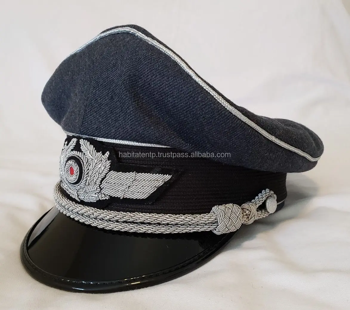 Cap Ww2 German Airforce Luftwaffe Officers Pilot Visor Peaked Hat - Buy ...