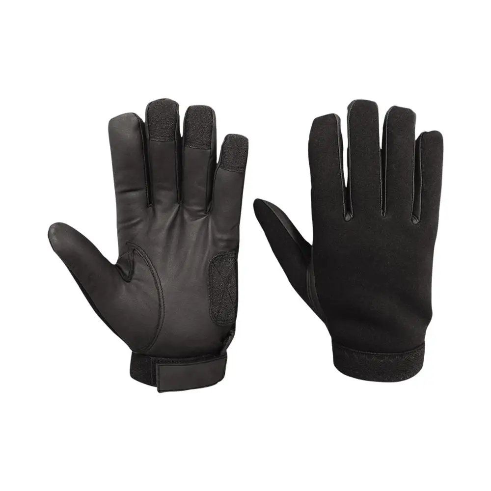 Men/'s Police// Security Law Enforcement Patrol Search Duty Leather Glove Snug Fit