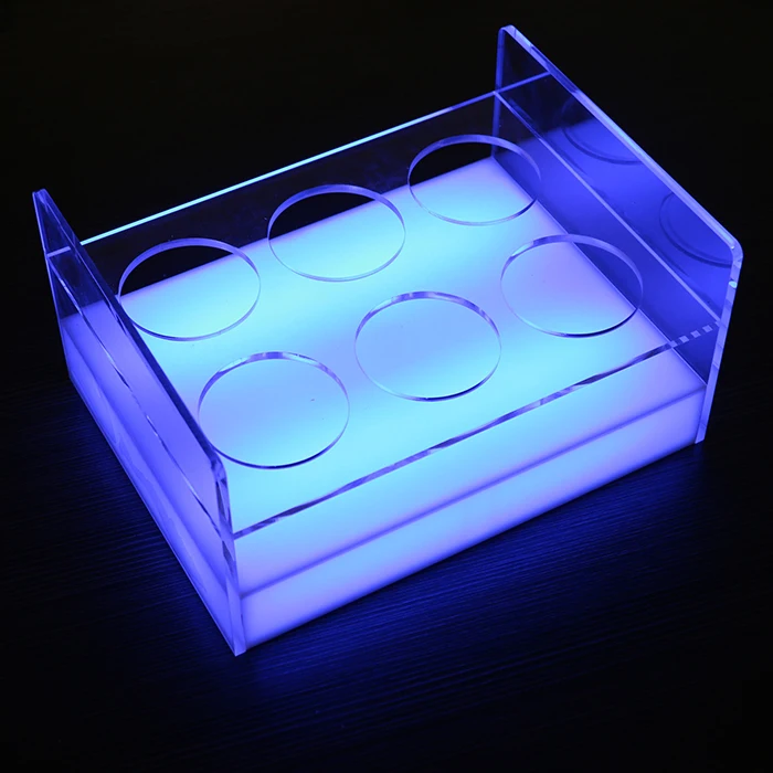 Custom Acrylic Bar Serving Tray Plexiglass Crystal Tray With Led Lights Hole Buy Acrylic Bar