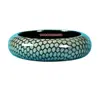 Green laminated poly sticker wooden bracelet bangle