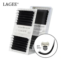 

Ellipse Flat Eyelashes Extensions split tips ellipse shaped natural false ellipse eyelashes matte color mink lashes