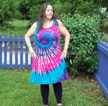 women's plus size tie dye dresses