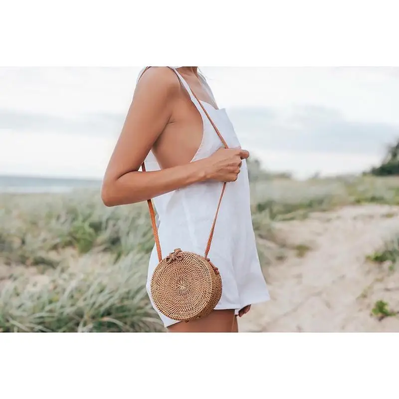 rattan bag round