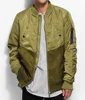 Two Tone Olive Green Nylon Bomber Jacket With Two Open Chest Pocket Army Green Bomber Jacket With Tags