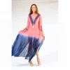 Latest design 2018 embroidery kaftan for summer with Tie dye two shaded Georgette with machine embroidery