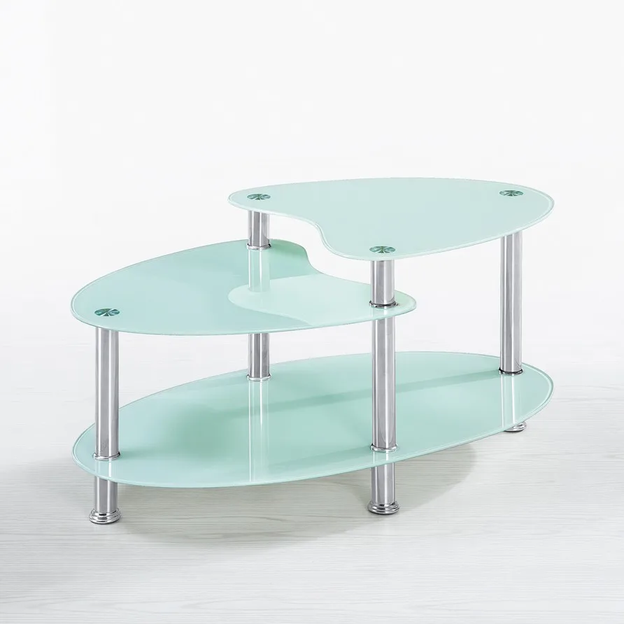 Living Room Furniture Modern Oval Glass Center Table Tempered Glass