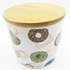 Porcelain with wooden lid printing cookie cover seal pot storage food candy kitchen sealed jar ceramic Container bottles Honey