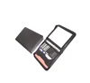 A4 Size Black leather portfolio with cd case and card holder / Professional zipped leather portfolio