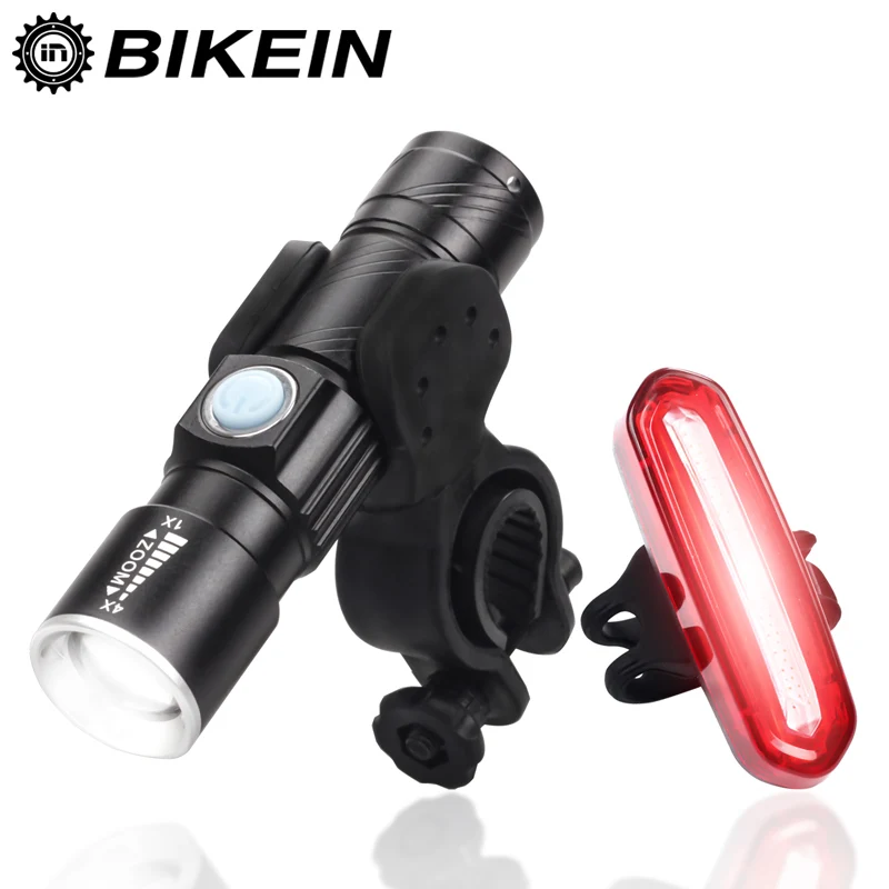 

BIKEIN 1000LM Cycling Mountain Bike Led Front Torch Taillight USB Charge Rear Lamp Lantern For a Bicycle MTB Bike Accessories