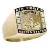 Personalized Brass Gold Deep Engraved Badge Signet Ring