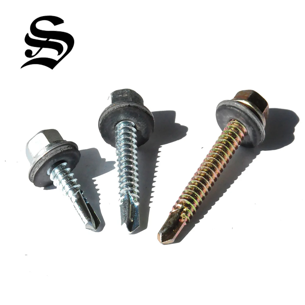 
Din steel self drilling screw with epdm washer 
