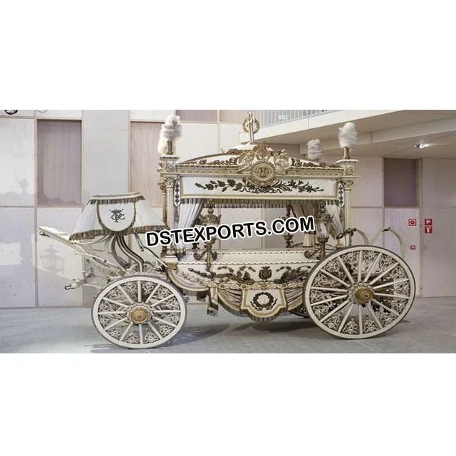 White Funeral Horse Drawn Carriage Funeral Horse Drawn Carriage