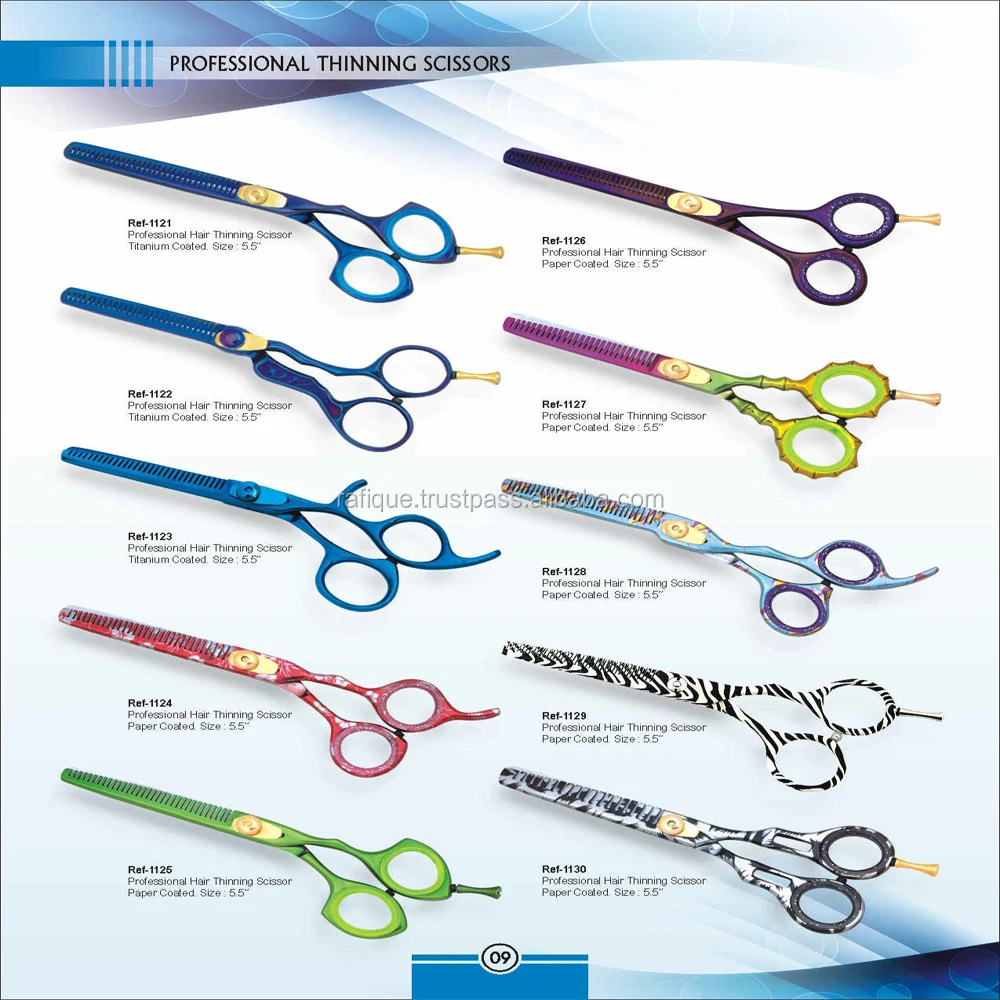 Japanese 440c Titanium Coated Hair Thinning Scissors Paper Coated