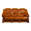 Apollo Lux wood carving genuine leather comfortable sofa