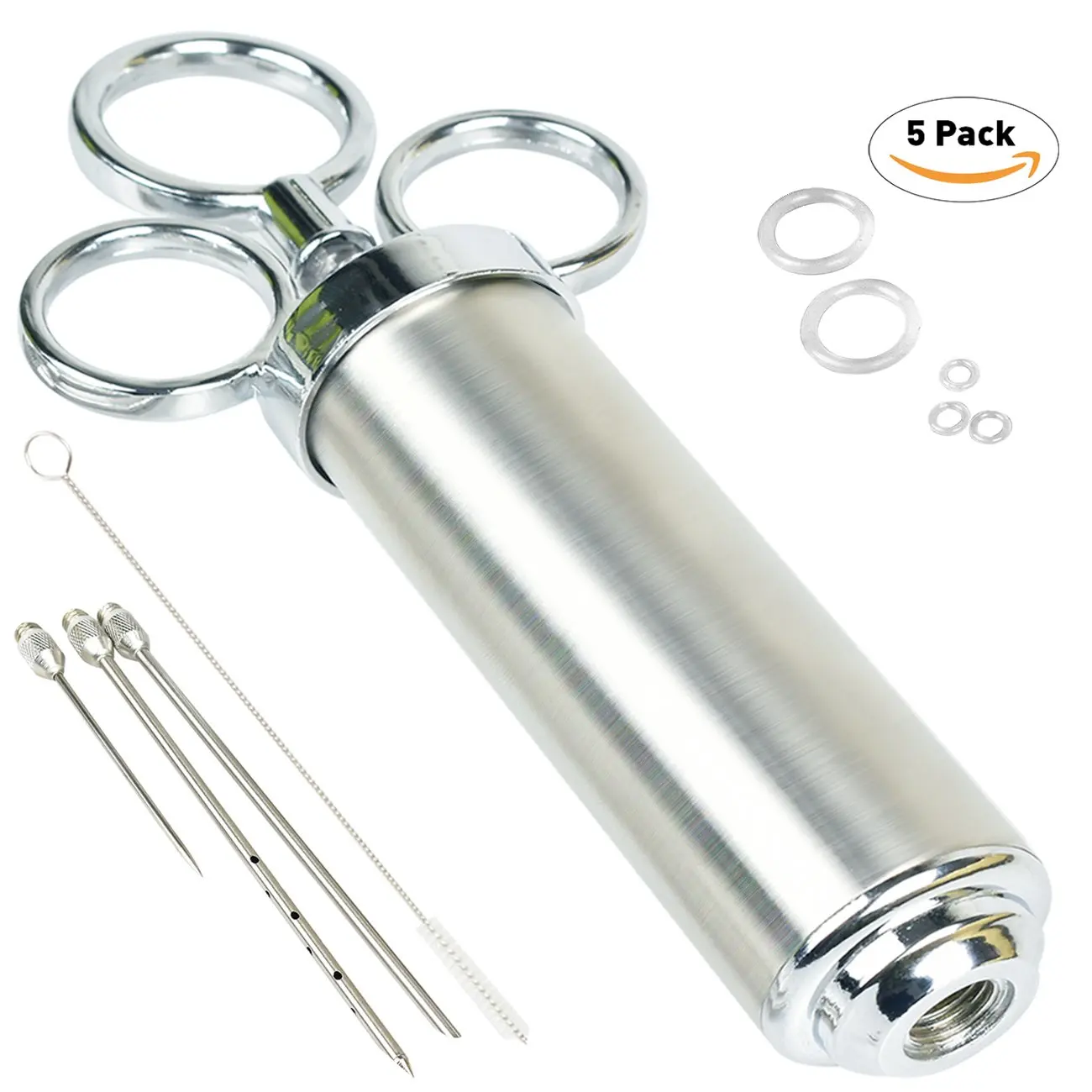 Buy Home Servz 304 Stainless Steel Turkey Baster Syringe Injector Needle With Cleaning Brush