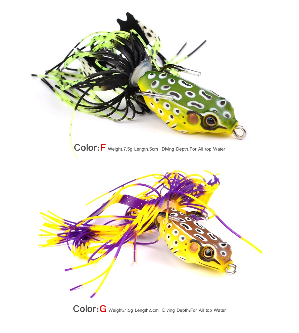 Proberos Brand Frog Topwater Fishing Frog Lures Soft Plastic Frog Lures
