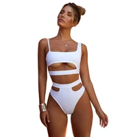 

2019 Hollow High Waist Bathing Suit Swimwear Woman Swim Sexy Bikini