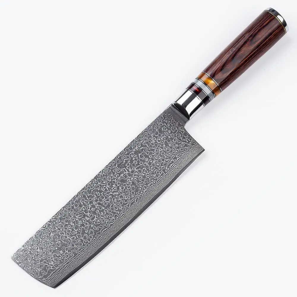 

Nakiri Knife 7 Inch 67 Layers Japanese Damascus Stainless Steel Asian Kitchen Knife Chef Vegetables Knives Household Tools NEW