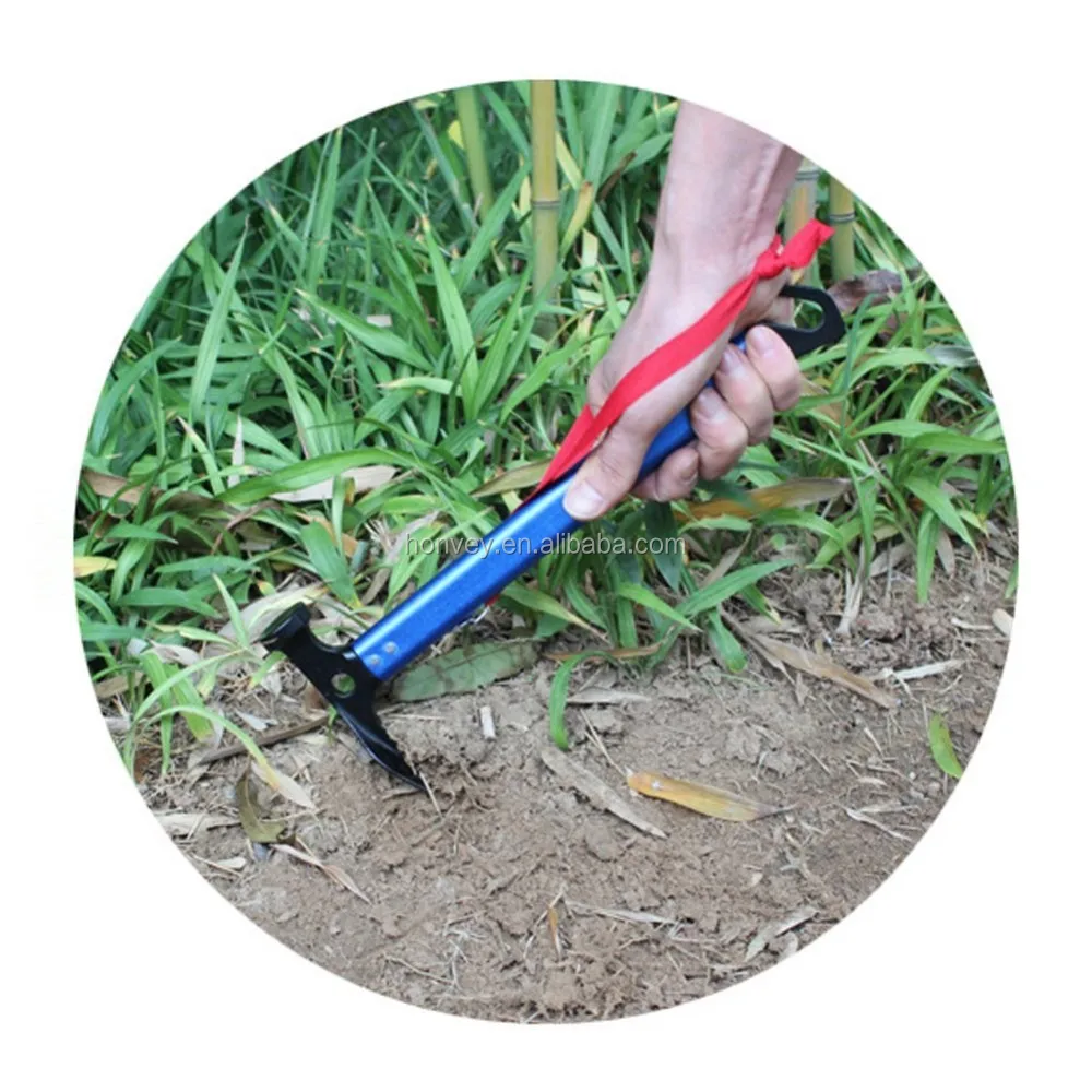 Outdoor Camping Tent Peg Stake Hammer Nail Puller Extractor Multifunctional Tool With Aluminum