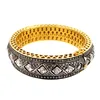 Wedding Vintage Jewelry 14k Gold and Silver Indian Rose Cut Diamond Bangle Bracelet