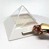 Elegant pure white pyramid stylish plastic toothpick dispenser