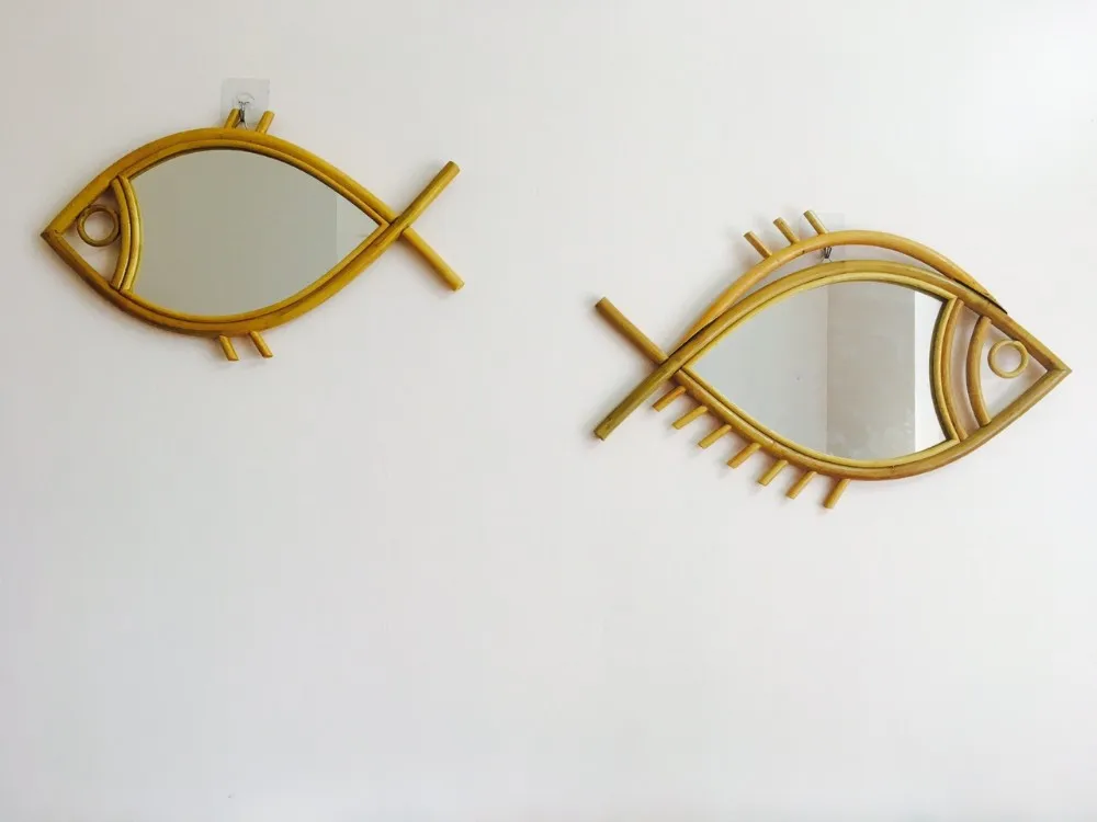 Mirror In Beautiful Fish Shape Buy Mirrors,Rattan Mirrors,Mirrors