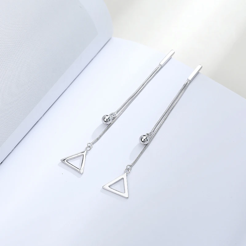 

Simple and small fresh fringe ear line geometric design earrings