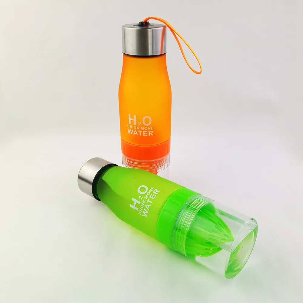 Top Selling Colorful 650ml Lemon H20 Plastic Water Lemon Juicer Filter