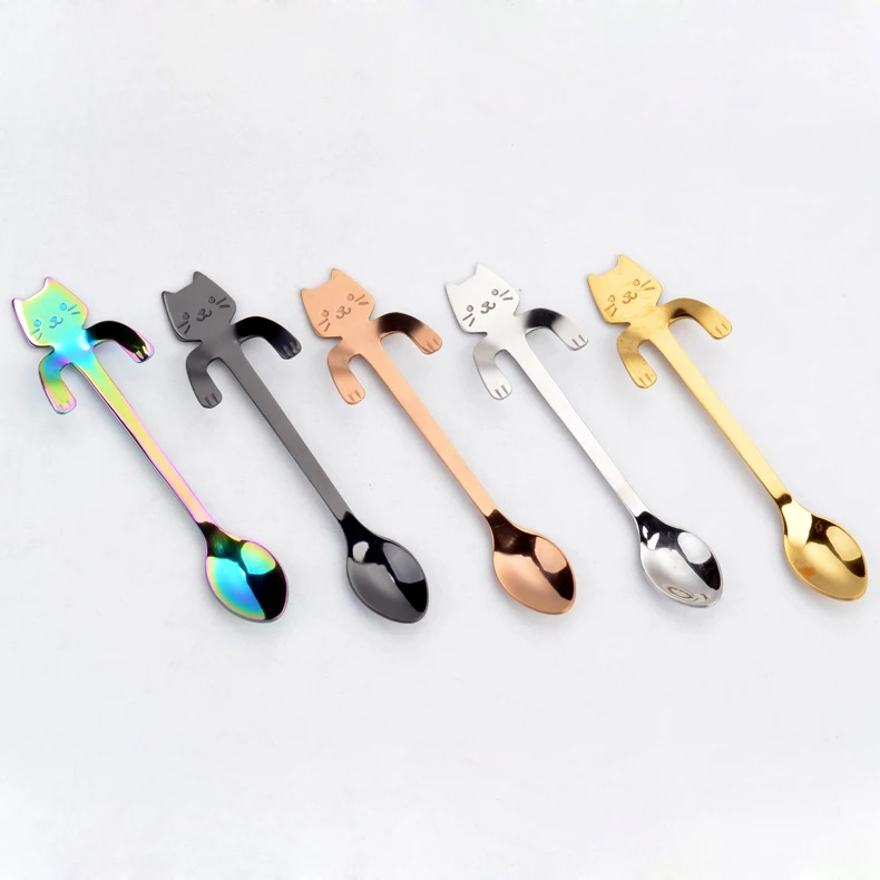 

High Quality 304 Stainless steel Cat Type Tea with Coffee Spoon, Customized