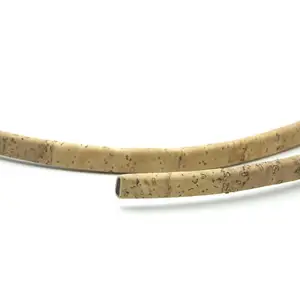 10x5mm Natural Licorice Leather Cork Cord Portuguese cork jewelry supplies /Findings cord vegan COR-325