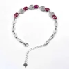 Newest women jewelry natural ruby 925 sterling silver gemstone chain bracelet exporter